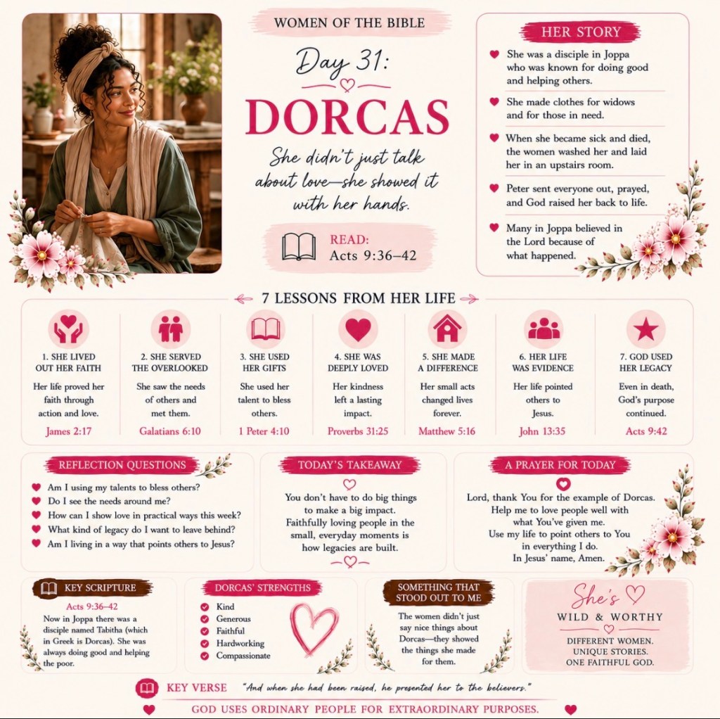 Women of the Bible – Day 31:&nbsp;Dorcas